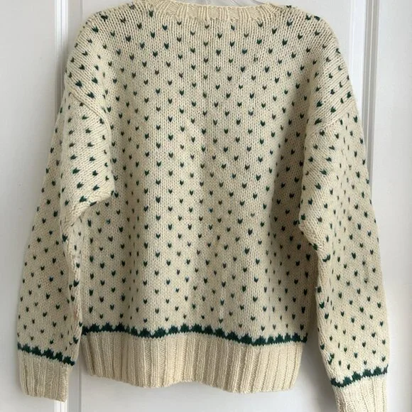 Vtg LL Bean Ragg Wool Dog Boot Sweater Intarsia Puppy Labrador L Cottage Preppy - Picture 3 of 11